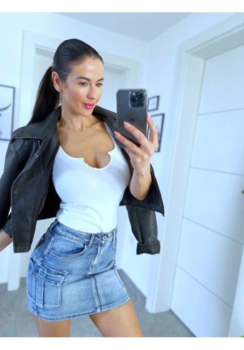 Riflová mini sukně XS S M L 