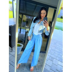 Široké kalhoty vzhled denim 