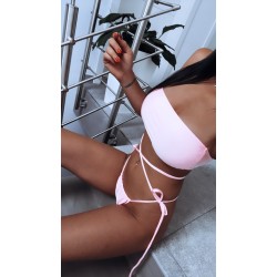 Řasený spodní díl Yvon Baby pink  S/M